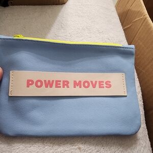 ipsy Light Blue Cosmetic Bag with Neon Yellow Zipper